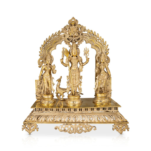 Murugar Valli Deivanai With Arch Murti- 23 x 19 Inches|Brass Idol/ God Statue/ Decor for Pooja & Temple - Brass Murties