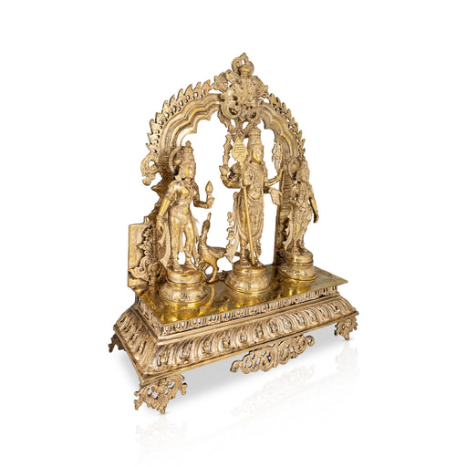 Murugar Valli Deivanai With Arch Murti- 23 x 19 Inches|Brass Idol/ God Statue/ Decor for Pooja & Temple - Brass Murties