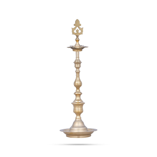 Kuthu Vilakku - 29 x 8 Inches | Pirai Lamp / Brass Deepam / Brass Vilakku for Pooja - Kuthuvilakku