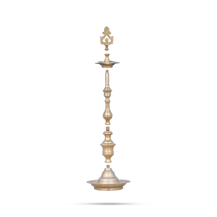 Kuthu Vilakku - 29 x 8 Inches | Pirai Lamp / Brass Deepam / Brass Vilakku for Pooja - Kuthuvilakku