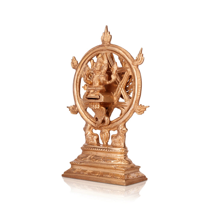Chakkarathazhvar Statue - 6.5 x 4.5 Inches | Panchaloham Idol/ Sudarshana Azhwar Murti For Pooja