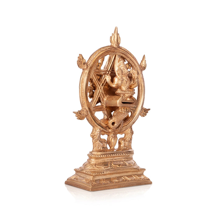Chakkarathazhvar Statue - 6.5 x 4.5 Inches | Panchaloham Idol/ Sudarshana Azhwar Murti For Pooja