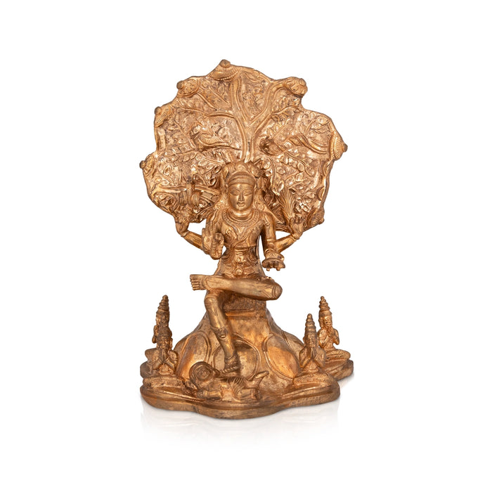 Dakshinamoorty Statue - 9 x 5.5 Inches | Panchaloha idol / Dakshina Moorthi Statue For Pooja - Panchaloha Murties