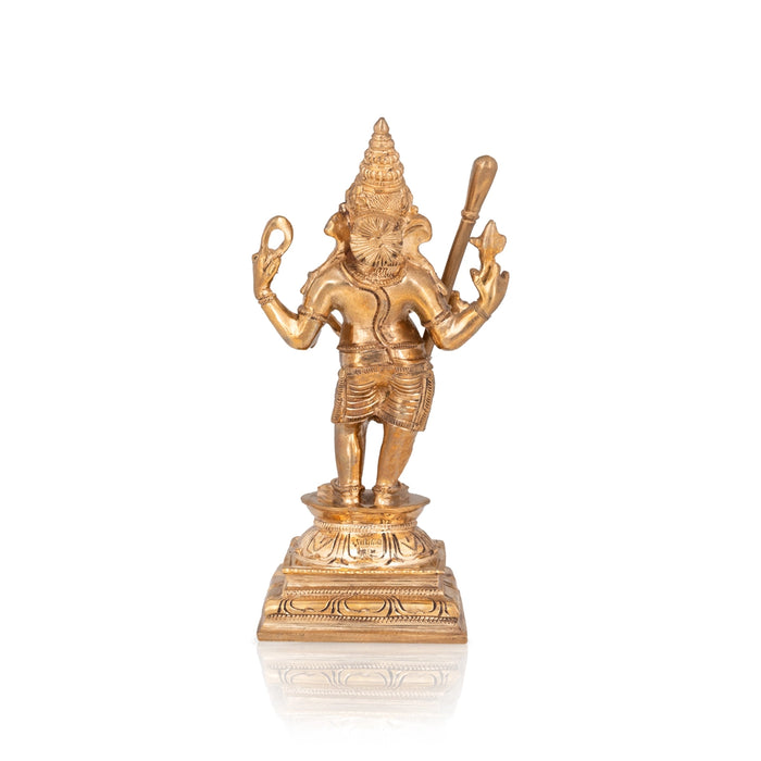 Ganesha standing On Base Murti - 8 x 3 Inches | Panchaloham Statue / Vinayagar Sculpture For Home Decor - Panchaloha Murties