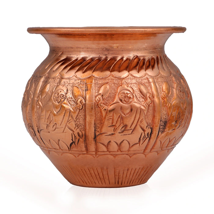 Copper Lota - 4 Inches | Ashtalakshmi Chombu/ Copper Kalash for Pooja - Kalash & Pooja Lota