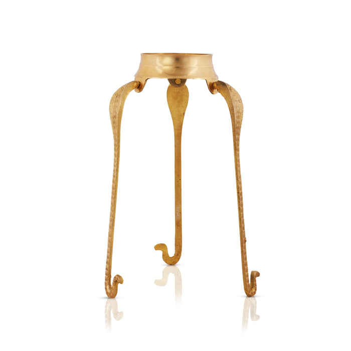 Jaladhari Stand - 7 x 4 Inches | Brass Tripai Stand/ Brass Jaladhari for Pooja/ 100 Gms Approx - Abhishek Plate