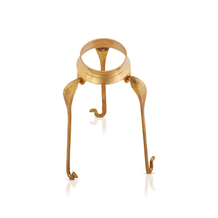Jaladhari Stand - 7 x 4 Inches | Brass Tripai Stand/ Brass Jaladhari for Pooja/ 100 Gms Approx - Abhishek Plate