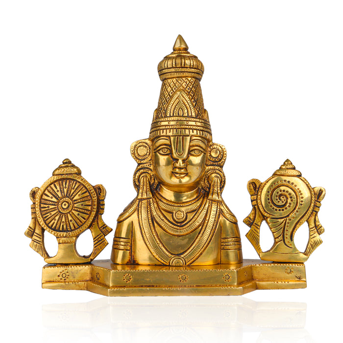 Brass AF Balaji Bust Wall Hanging - 9 Inches - Wall Hanging