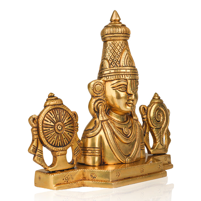 Brass AF Balaji Bust Wall Hanging - 9 Inches - Wall Hanging