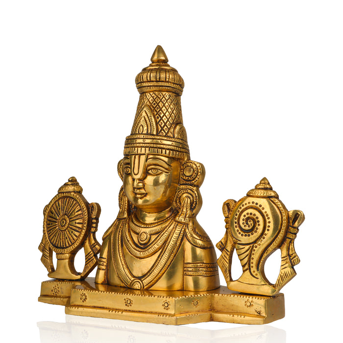 Brass AF Balaji Bust Wall Hanging - 9 Inches - Wall Hanging