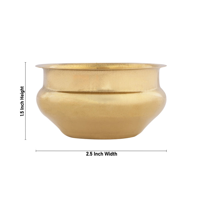 Brass Bowl - 1.5 x 2.5 Inches | Brass Cup/ Pooja Bowl for Home/ 25 Gms Approx