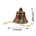 Brass Bell - Enamel - 4.1 Inches | Brass Bell Hanging/ Pooja Hanging Bell with Chain/ Hanging Bells for Mandir - Pooja Bells