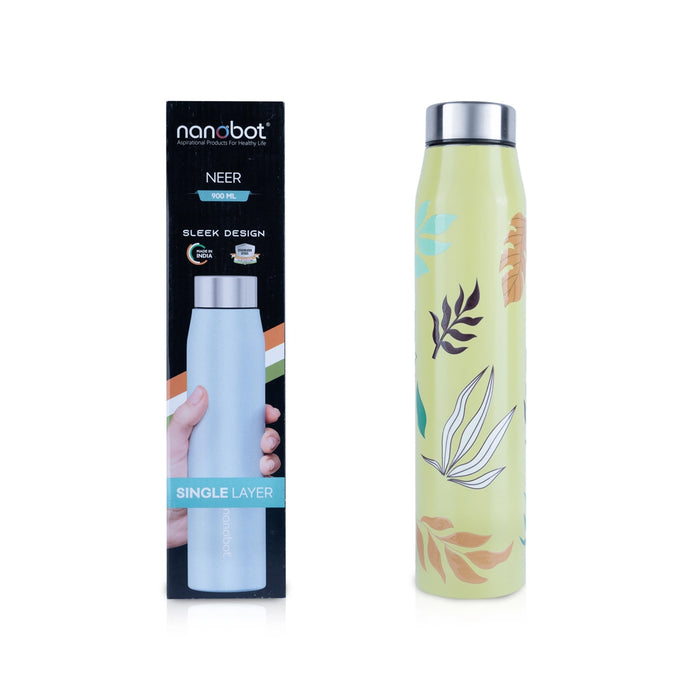 Nanobot Water Bottle - 900 ml | Neer Colour Water Bottle/ 11 x 2.5 Inches/ Sleek Design Water Container for Home - Water Bottle