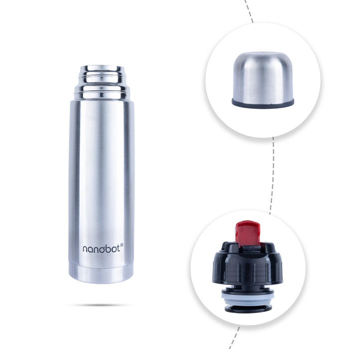 Nanobot Therma Vaccum Flask - 750 ml | 11 x 3.5 Inches/ Water Bottle/ Stainless Steel Water Bottle