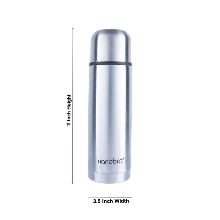 Nanobot Therma Vaccum Flask - 750 ml | 11 x 3.5 Inches/ Water Bottle/ Stainless Steel Water Bottle