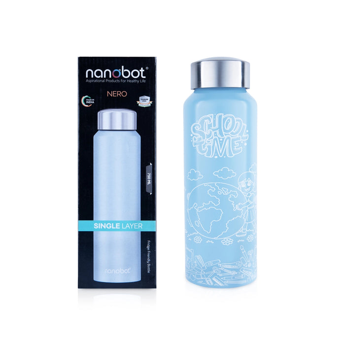 Nanobot Water Bottle - 750 ml | Nero Colour Water Bottle/ 8.5 x 3 Inches/ Water Container for Home - Water Bottle