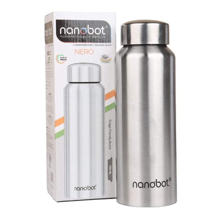 Vaccum Flask - Nero Plain - 750 ml | Nanobot Water Bottle/ Vacuum Flask for Hot Water/ Assorted Colour - Water Bottle