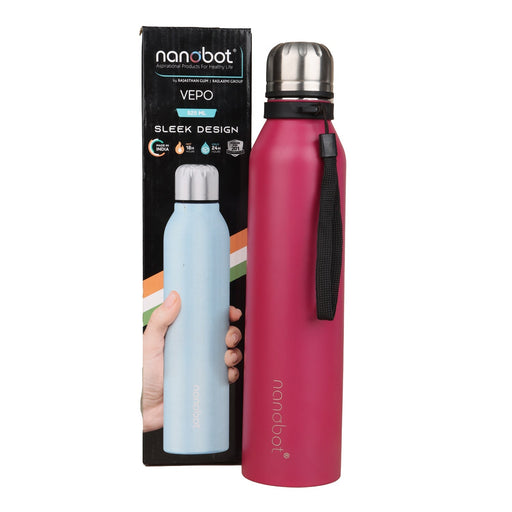Vaccume Flask  - Vepo - 525 Ml |  Nanobot Water Bottle/ Vacuum Flask for Hot Water/ Assorted Colour - Water Bottle