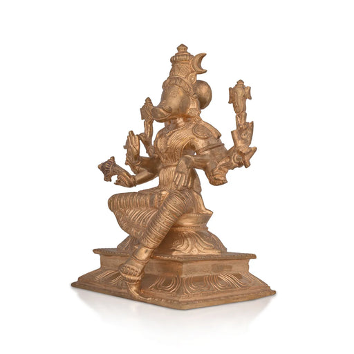 Varahi Amman Sitting on Base Murti - 9.7 x 7 Inches | Panchaloha Idol/ Varahi Amman Idol With 8 Hands for Pooja - Panchaloha Murties