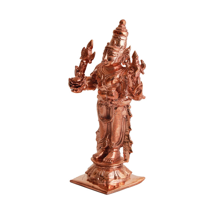 Guruvayurappan Idol - 4 x 2.25 Inches | Guruvayoorappan Vigraham/ Panchaloha Statue for Pooja/ 220 Gms Approx