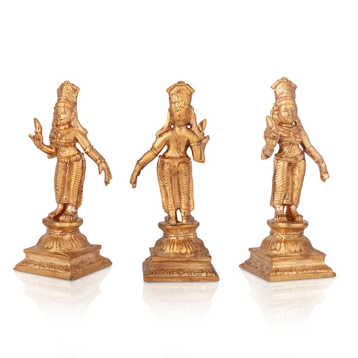 Ramar Murti Set - 5 x 2.5 Inches | Panchaloha Statue / Ram Sita Laxman Hanuman / Ram Darbar Statue For Pooja - Panchaloha Murties