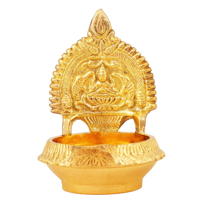 Kamatchi Vilakku - Kuber -3.5 Inches | Brass Kamakshi Deepam/ Lamp for Pooja - Deity Lamps