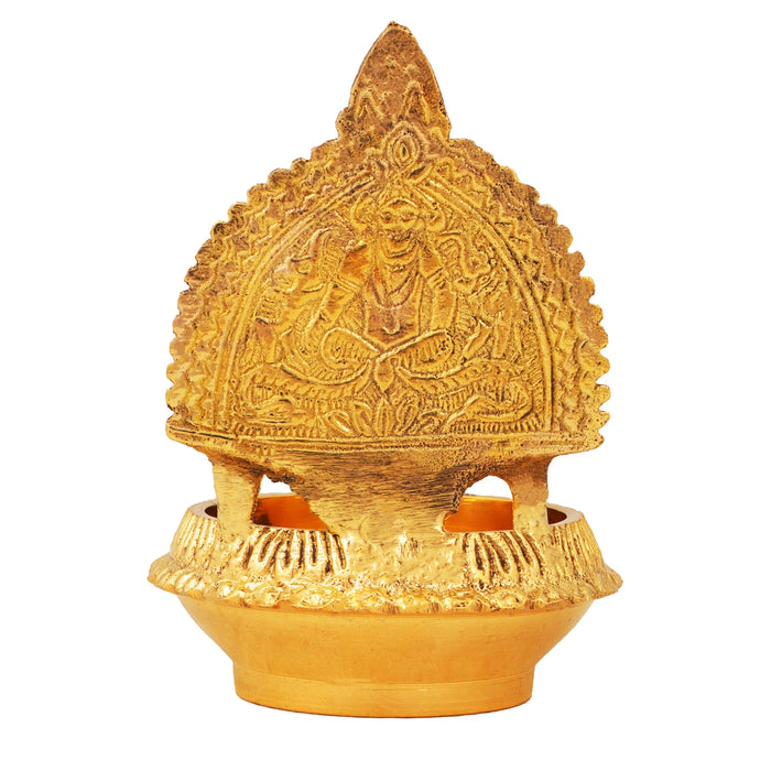 Kamatchi Vilakku - Kuber -3.5 Inches | Brass Kamakshi Deepam/ Lamp for Pooja - Deity Lamps