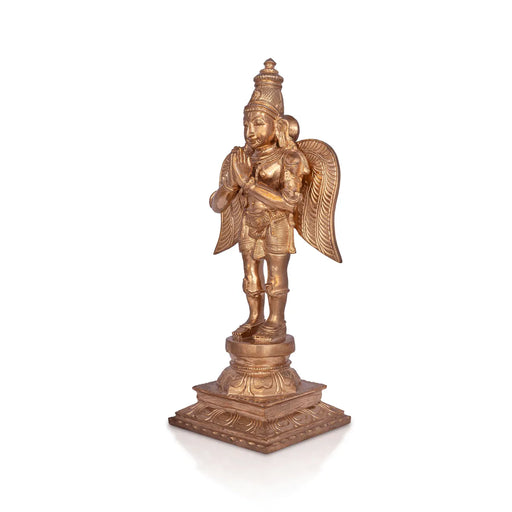 Garudan standing On Base Murti - 12 x 5 Inches | Panchaloham Statue / Garuda bhagavan Sculpture For Pooja - Panchaloha Murties