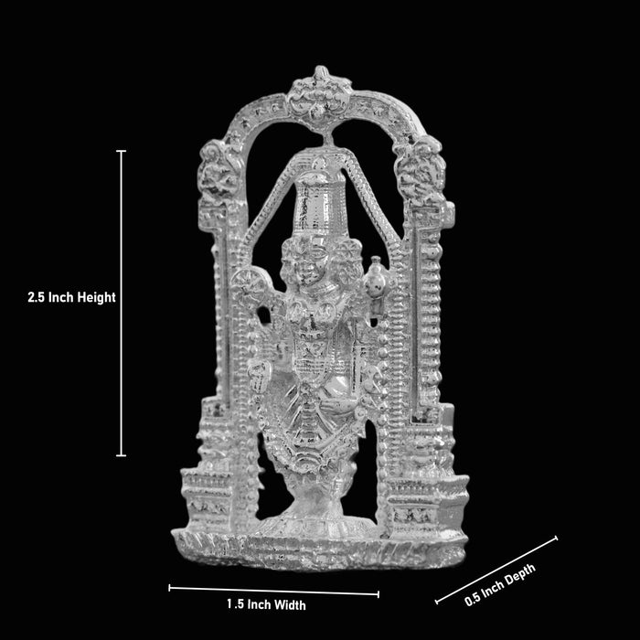 Balaji Murti - 2.5 x 1.5 Inches | Copper Idol/ Silver Polish Balaji Standing Statue for Pooja/ 60 Gms Approx - Copper Murties