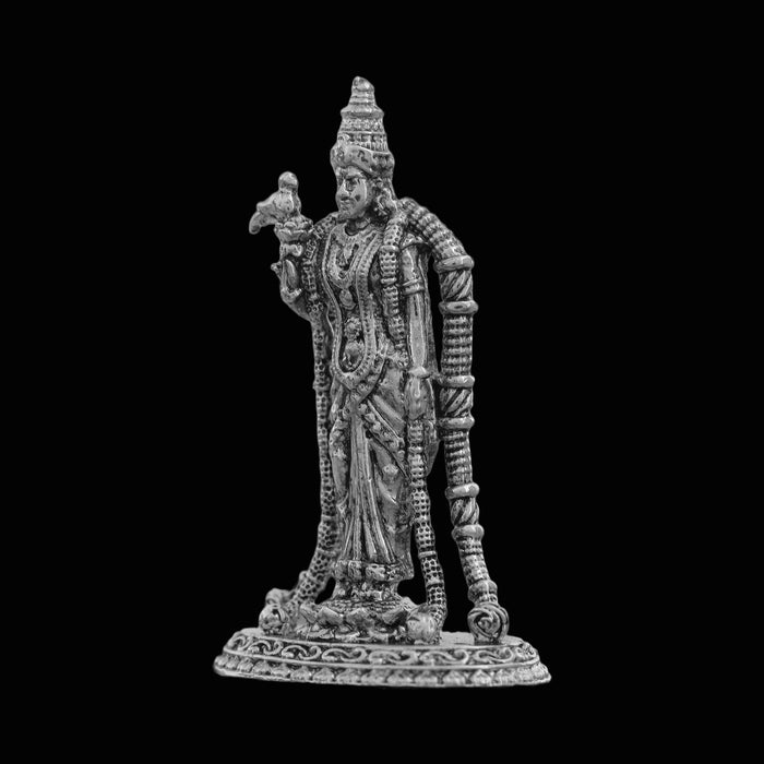 Andal Statue - Silver Antique - 3 Inch | Copper Idol/ Goda Devi Vigraham/ Andal Idol for Pooja - Copper Murties