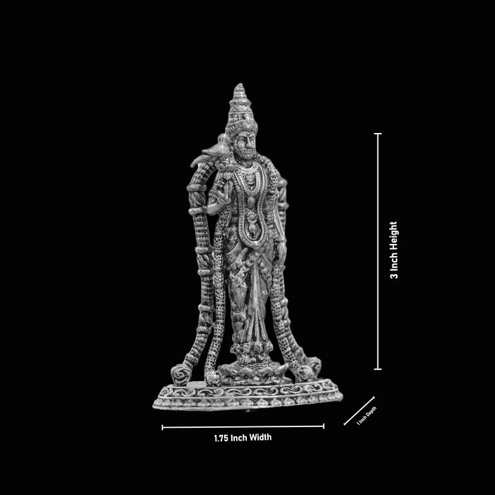 Andal Statue - Silver Antique - 3 Inch | Copper Idol/ Goda Devi Vigraham/ Andal Idol for Pooja - Copper Murties