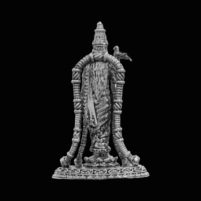 Andal Statue - Silver Antique - 3 Inch | Copper Idol/ Goda Devi Vigraham/ Andal Idol for Pooja - Copper Murties