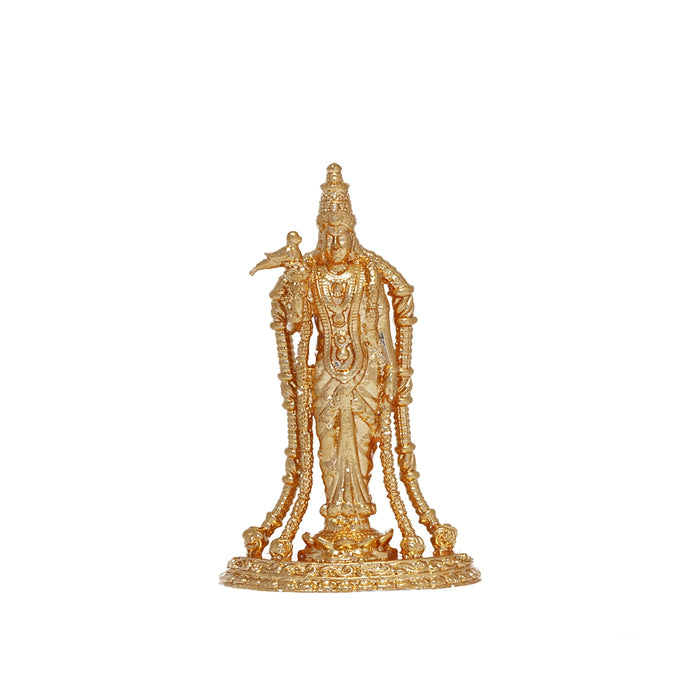 Andal Statue - Gold - 3 Inch | Copper Idol/ Goda Devi Vigraham/ Andal Idol for Pooja - Copper Murties