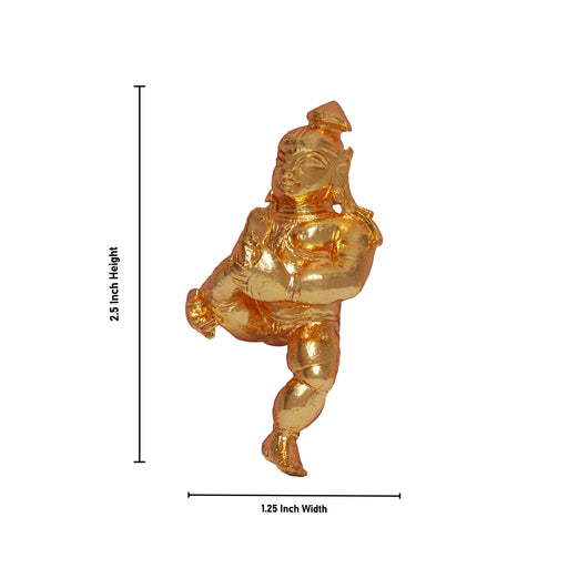 Baby Krishna Murti - 2.5 x 1.25 Inches | Brass Idol/ Baby Krishna Idol/ Laddu Gopal Murti for Worship - Copper Murties