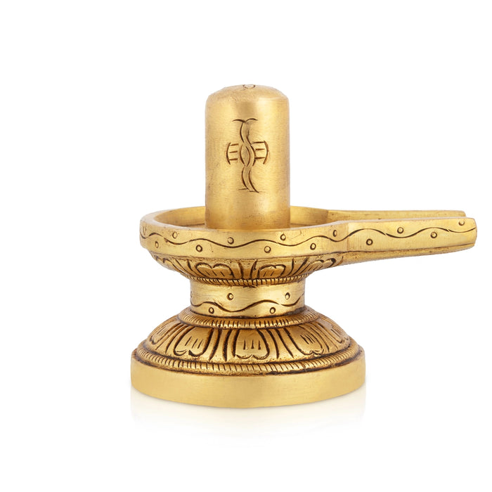 Shivalingam Murti - 3.25 x 3.5 Inches | Brass Idol / Shiv Ling Statue For Pooja