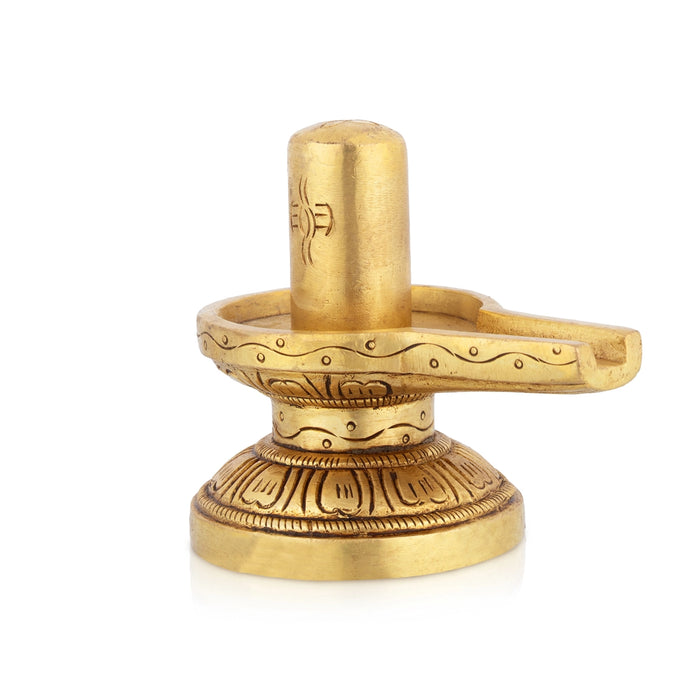Shivalingam Murti - 3.25 x 3.5 Inches | Brass Idol / Shiv Ling Statue For Pooja