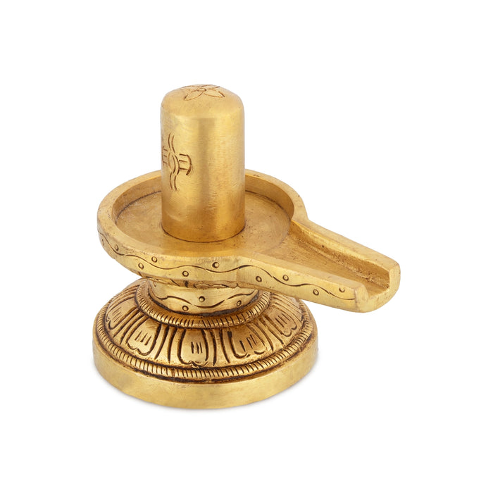 Shivalingam Murti - 3.25 x 3.5 Inches | Brass Idol / Shiv Ling Statue For Pooja