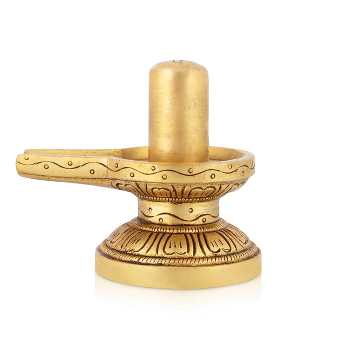 Shivalingam Murti - 3.25 x 3.5 Inches | Brass Idol / Shiv Ling Statue For Pooja