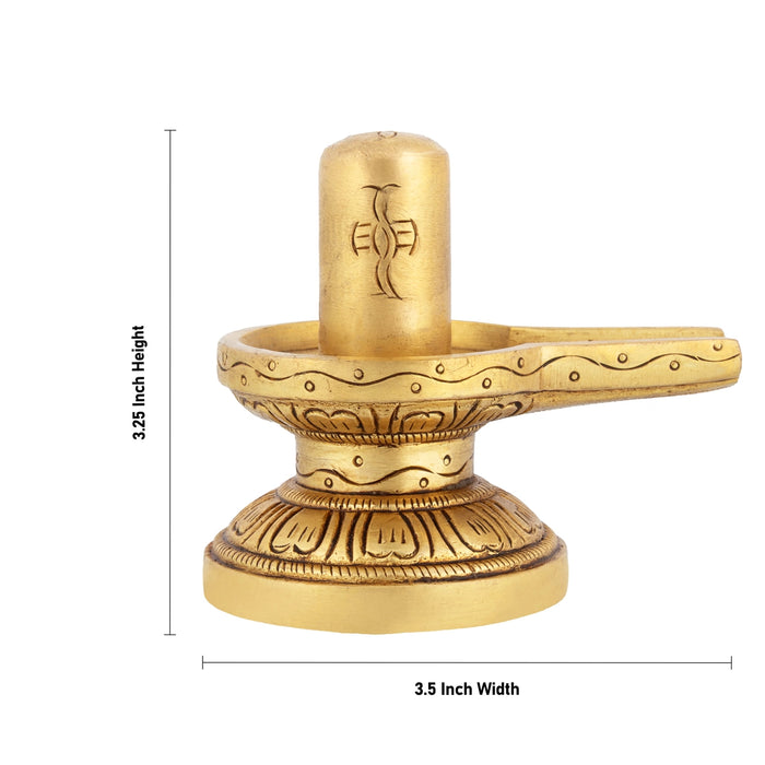 Shivalingam Murti - 3.25 x 3.5 Inches | Brass Idol / Shiv Ling Statue For Pooja