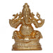 Ganesh Murti Sitting On Base - 1.75 x 1.25 Inches | Copper Idol/ Gold Polish Ganpati Murti for Pooja - Copper Murties