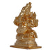 Ganesh Murti Sitting On Base - 1.75 x 1.25 Inches | Copper Idol/ Gold Polish Ganpati Murti for Pooja - Copper Murties