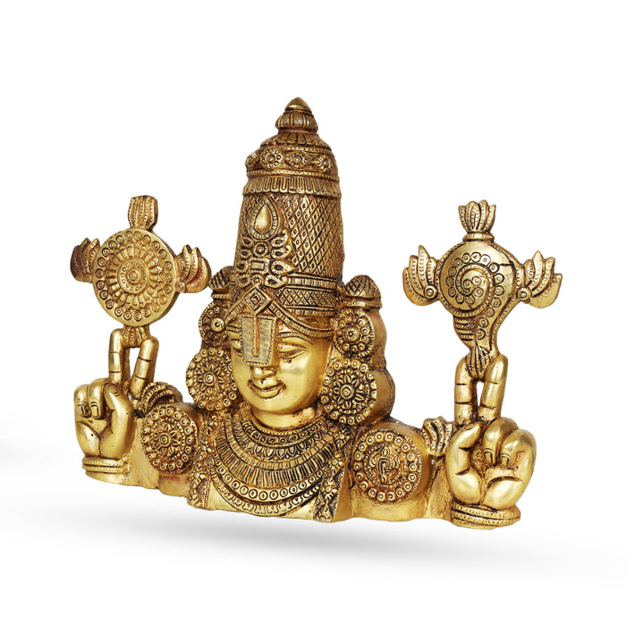 Brass AF Balaji Bust Wall Hanging - 12 Inches - Wall Hanging