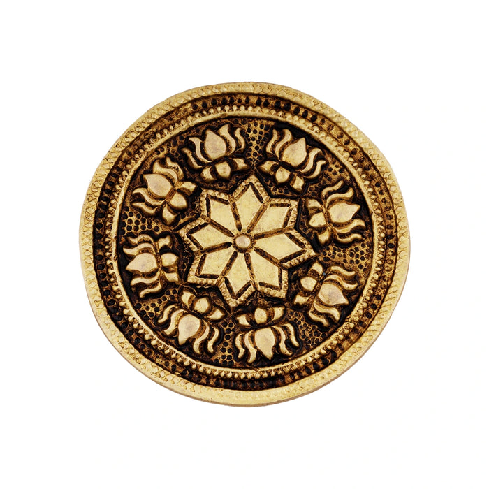 Chowki Round | Antique Brass Manai Palagai / Patla / Bajot for Pooja - Bajot