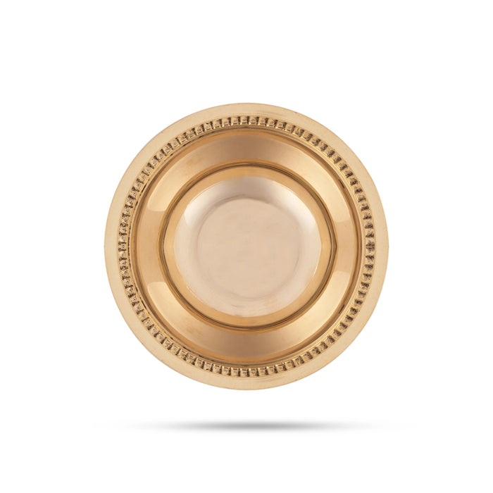 Brass Bowl - 1 x 2.5 Inches | Pooja Bowl/ Brass Cup for Home/ 65 Gms Approx - Bowls