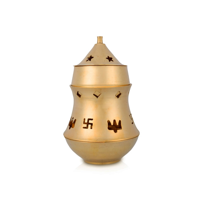 Nanda Deepam With Camphor Lamp - 5.5 x 3 Inches | Brass Lamp/ Nanda Vilakku for Home & Temple