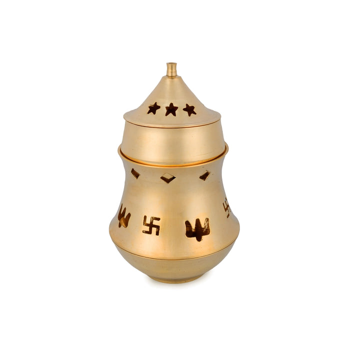 Nanda Deepam With Camphor Lamp - 5.5 x 3 Inches | Brass Lamp/ Nanda Vilakku for Home & Temple