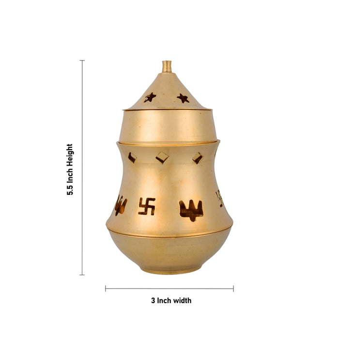 Nanda Deepam With Camphor Lamp - 5.5 x 3 Inches | Brass Lamp/ Nanda Vilakku for Home & Temple