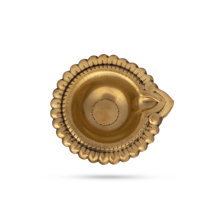 Kubera Deepam with Base - 1 x 2.5 Inches | Lakshmi Kubera Vilakku/ Brass Laxmi Kubera Deepam for Pooja/ 20 Gms - Kuber Deep