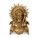 Hanuman Face On Chowki Murti - 14 x 10 Inches | Antique Brass Idol / Anjaneya Face Statue for Pooja - Brass Murties