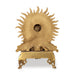 Hanuman Face On Chowki Murti - 14 x 10 Inches | Antique Brass Idol / Anjaneya Face Statue for Pooja - Brass Murties